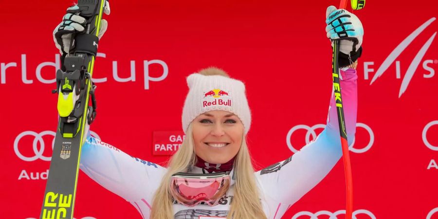 Lindsey Vonn bei der Siegerehrung in Garmisch-Partenkirchen.