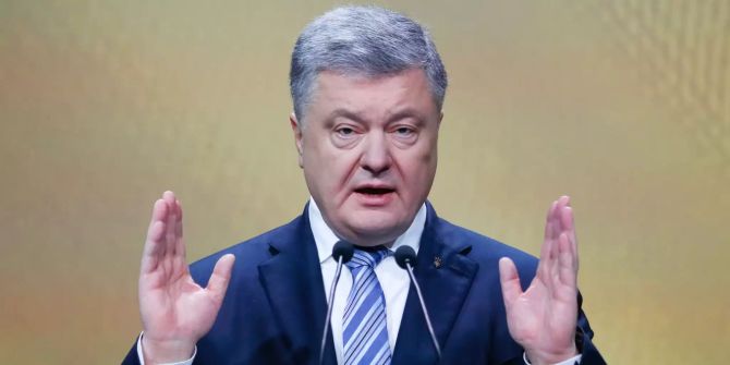 Petro Poroschenko, Präsident der Ukraine, hält eine Rede bei einer Pre