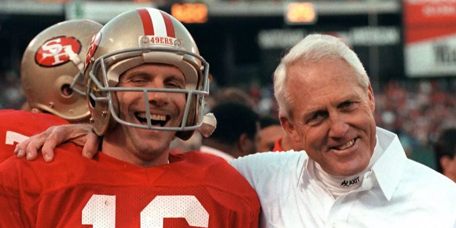 Joe Montana und sein Coach.