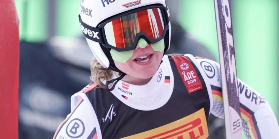 Ein Rekord auf den man verzichten kann: 0.07 Sekungen fehlten Viktoria Rebensburg auf die Siegerin beim Super G. Foto: Michael Kappeler