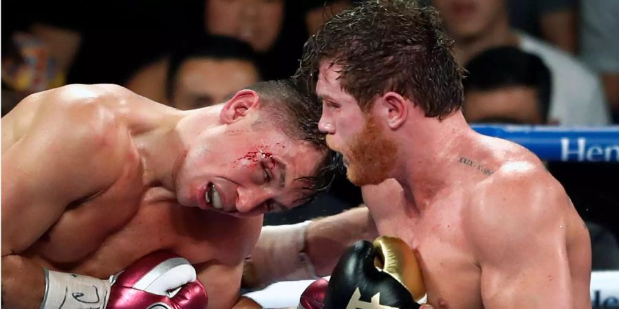 Saul Alvarez (rechts) im Kampf gegen den Kasachen Gennadi Golowkin.