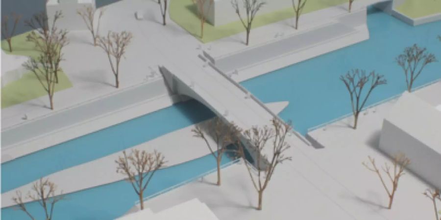 Thurbrücke mit Bräker- und Postplatz im Modell