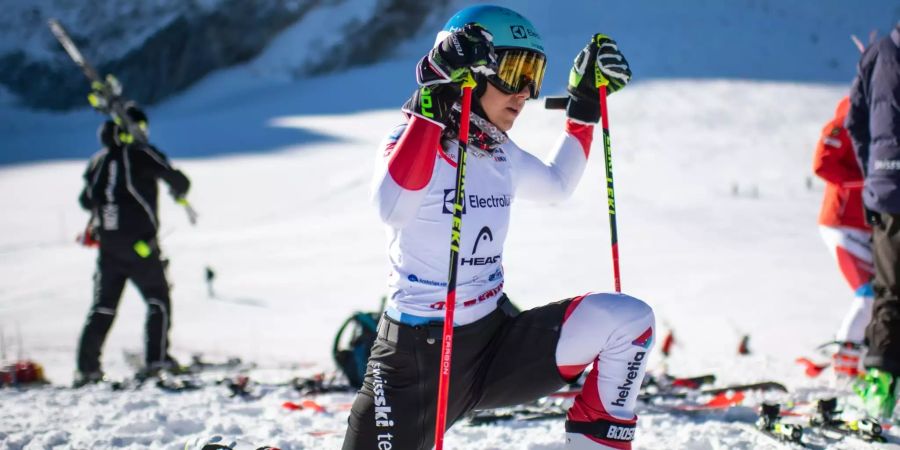 Wendy Holdener fokussiert sich beim Training in Sölden.