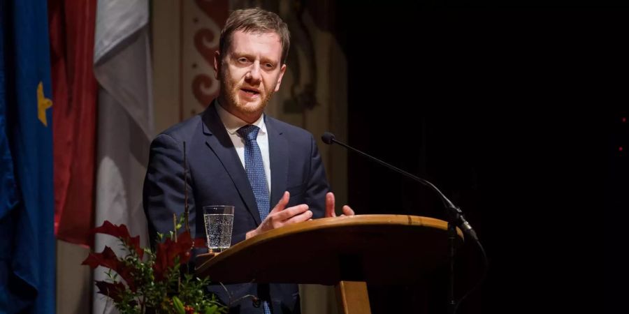 Michael Kretschmer (CDU), Ministerpräsident von Sachsen, beim Internationalen Brückpreis 2018.