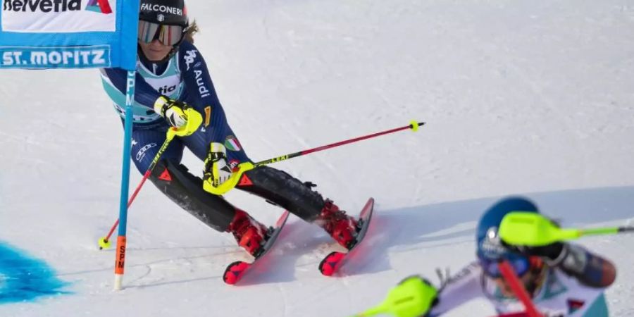 In St. Moritz hatten die deutschen Skirennfahrerinnen nichts mit dem Kampf um einen Podestplatz zu tun. Foto: Jean-Christophe Bott/KEYSTONE/dpa