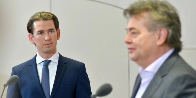 Wien - Kurz und Grünen-Chef Kogler stellen Regierungsprogramm für Österreich vor