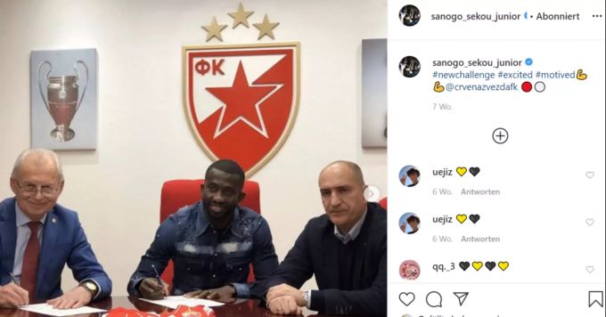 Ex-YB-Star Sékou Sanogo steht aktuell bei Roter Stern Belgrad unter Vertrag. Fussball