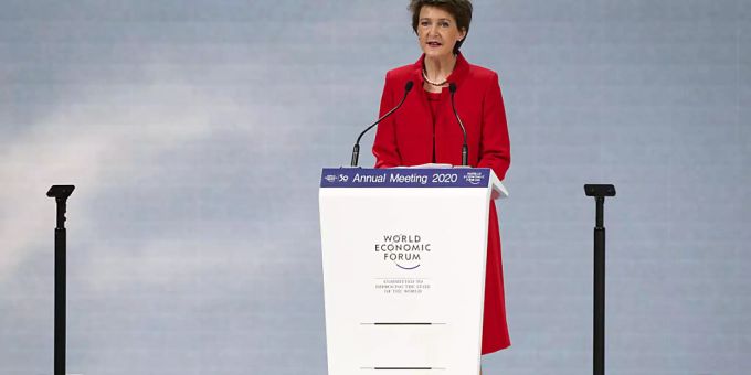 «Die Welt brennt»: Mir diesen Worten eröffnete Bundespräsidentin Simonetta Sommaruga das 50. Weltwirtschaftsforum in Davos. Simonetta Sommaruga SP WEF