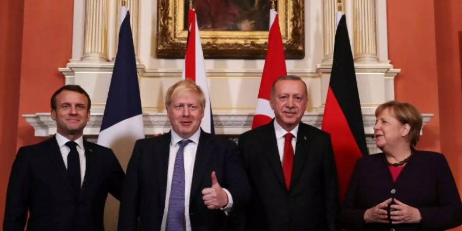 Werden in Berlin erwartet: Macron, Johnson, Erdogan (v.l.)