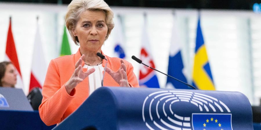 Ursula von der Leyen im Europäischen Parlament in Strassburg.