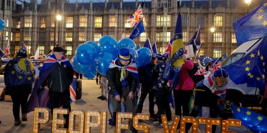 Anti-Brexit-Demonstranten vor dem Parlament in London