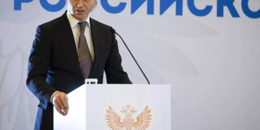 Alexander Djukow ist der neue Präsident des russischen Fussballverband RFS. Foto: Alexander Zemlianichenko/AP