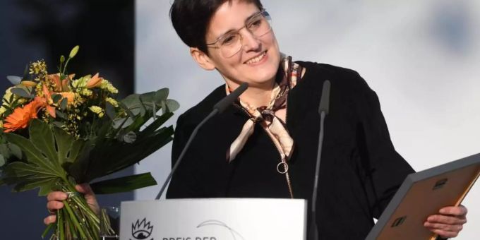 Anke Stelling bei der Leipziger Buchmesse. Foto: Hendrik Schmidt