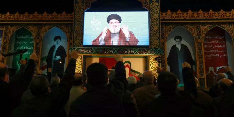 Übertragung einer Rede von Hisbollah-Chef Nasrallah