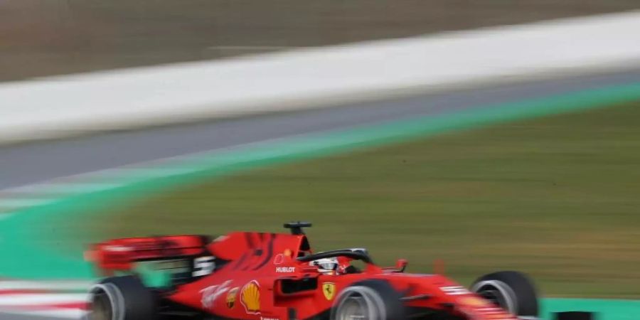 Ferrari-Pilot Sebastian Vettel in seinem neuen Ferrari SF90 in Barcelona. Foto: David Davies/Press Association