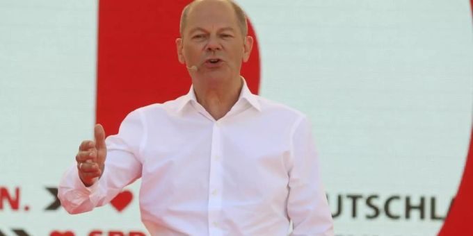 SPD-Kanzlerkandidat Olaf Scholz in Bochum. olaf scholz