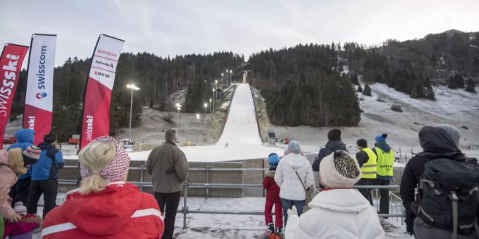 Die Skispringschanze in Engelberg. Engelberg Skispirngschanze