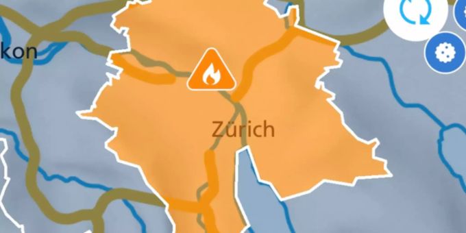 Wegen einem Brand in Zürich warnt AlertSwiss vor giftigem Rauch. zürich