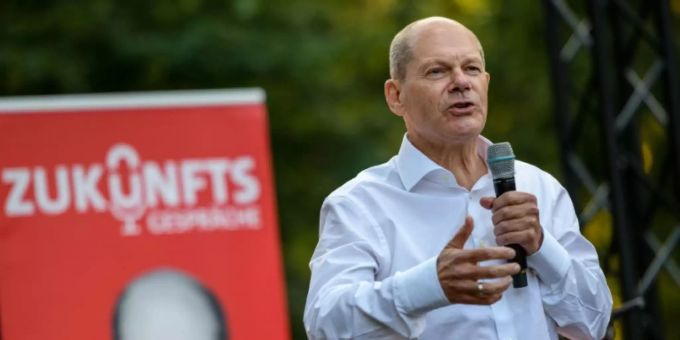 Scholz bei Wahlkampfauftritt in Leipzig Scholz bei Wahlkampfauftritt in Leipzig