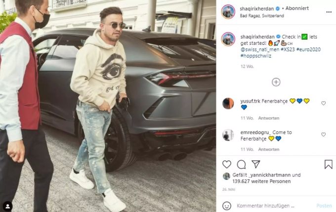 Xherdan Shaqiri fährt mit seinem Lambo-Luxusschlitten bei der Nati vor. Xherdan Shaqiri