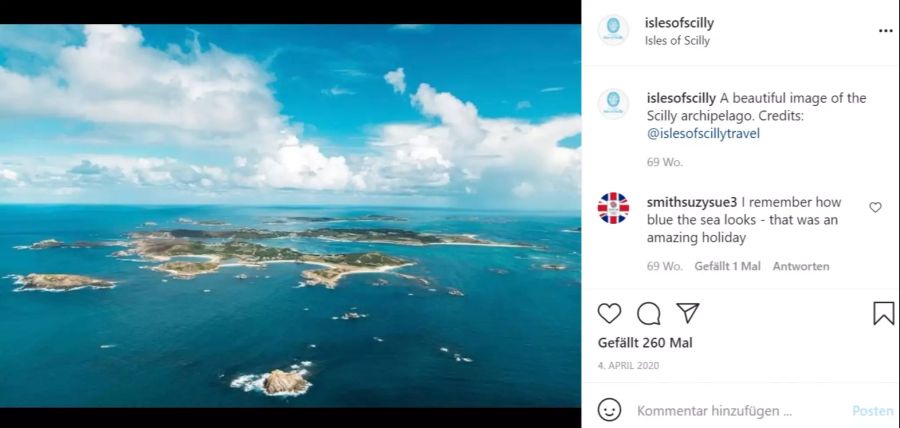 Blick auf die Scilly-Inseln. Hier verbrachten die Royals ihre Sommerferien.