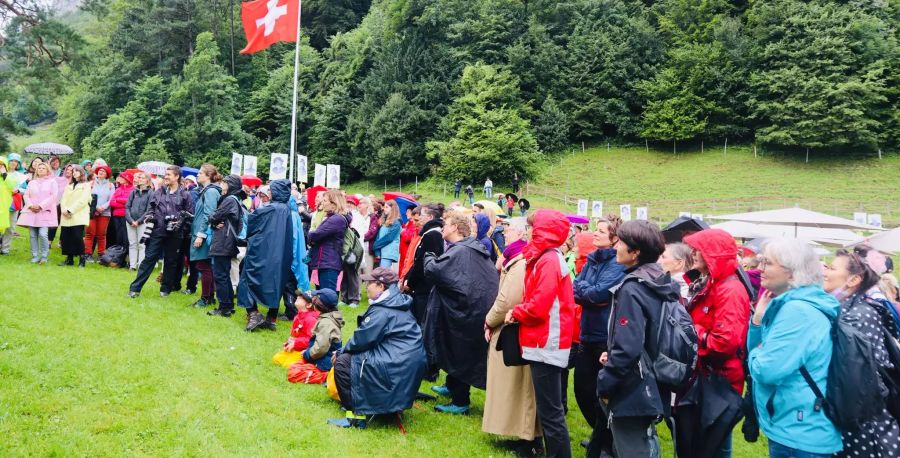 Rund 700 Teilnehmende haben sich auf der Rütli-Wiese versammelt.