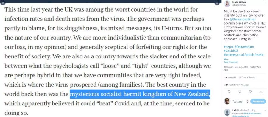 Coronavirus Neuseeland