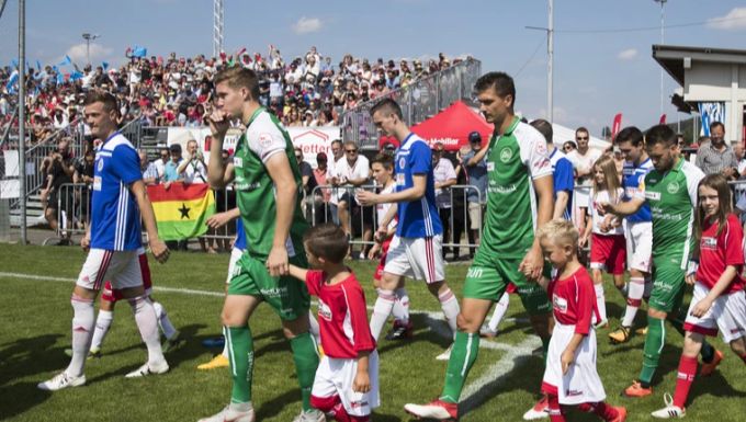 Luca Hagi (links) im Cup-Spiel gegen den FC St.Gallen im Jahr 2018. Luca Hagi