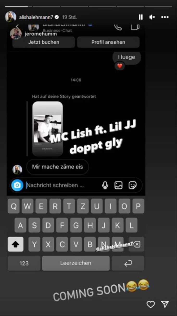 Alisha Lehmann kündigt auf Instagram ein Musik-Projekt an. Alisha Lehmann Instagram