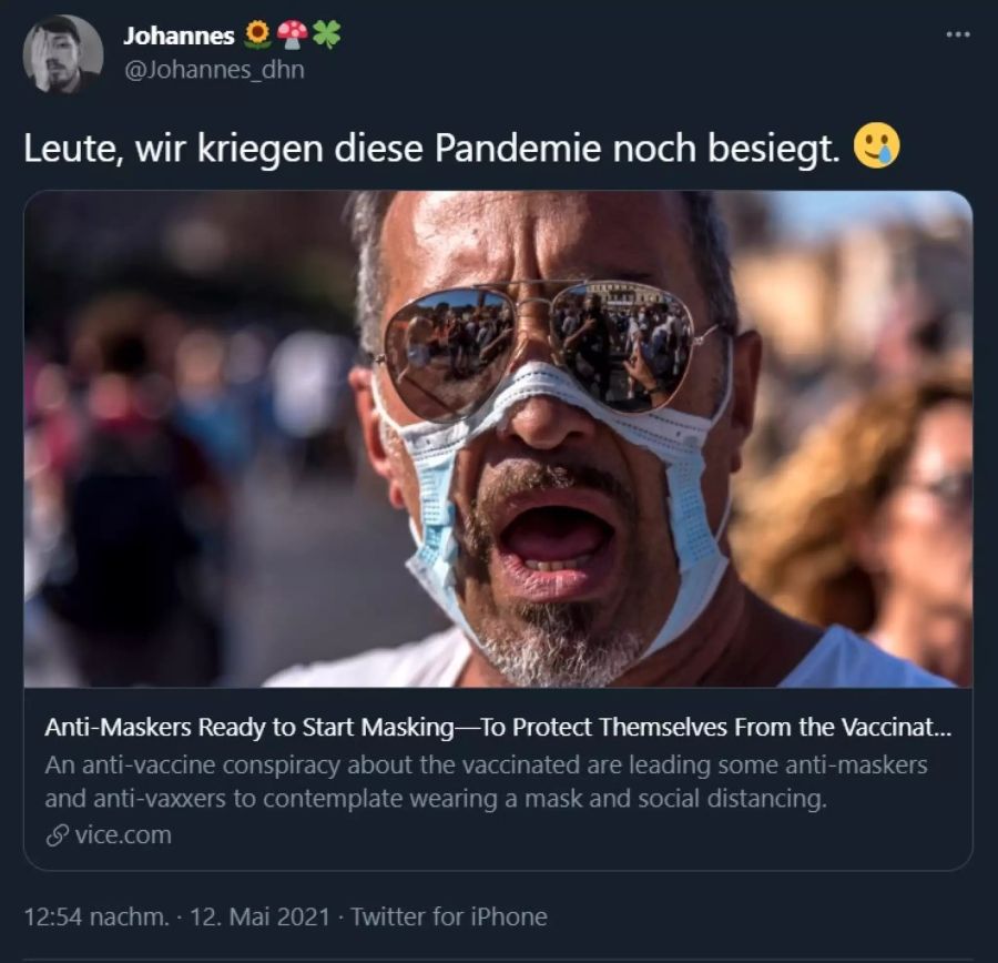 Ein User kommentiert die Verschwörungstheorie.