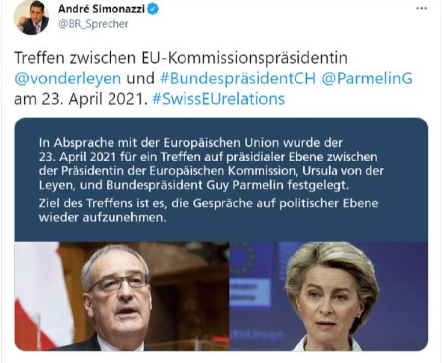 Rahmenabkommen Treffen Guy Parmelin