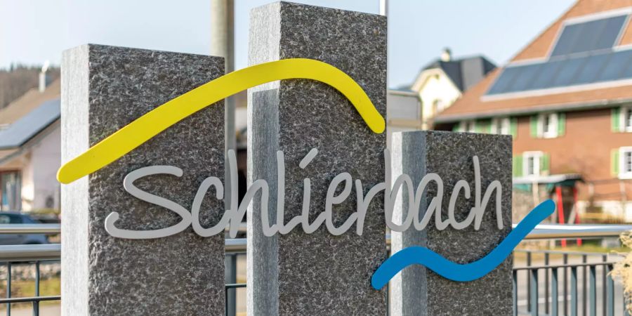 Ortsschild der Gemeinde Schlierbach.