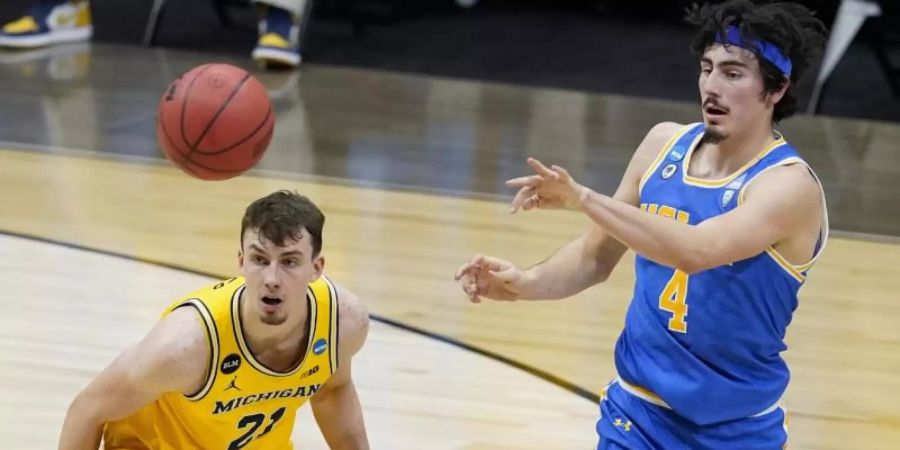 Verpasste mit den Michigan Wolverines das Halbfinale bei den US-Collegemeisterschaften: Franz Wagner. Foto: Darron Cummings/AP/dpa