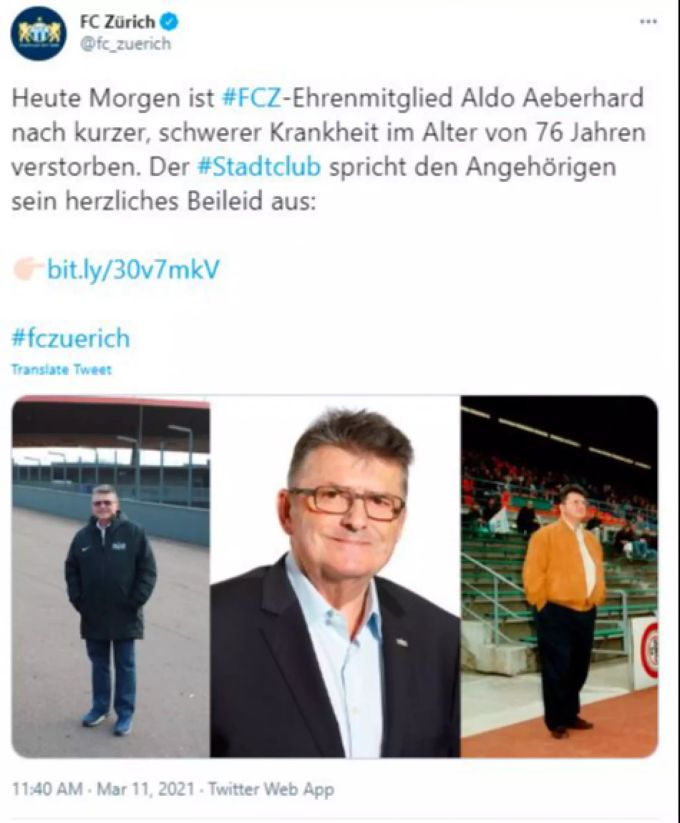 Tweet vom FCZ. FCZ