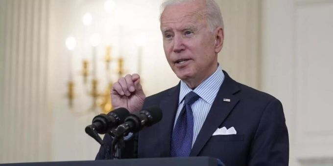 US-Präsident Joe Biden bei einer Ansprache. Joe Biden