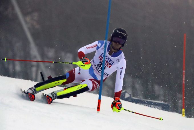 Sandro Simonet im Slalom von Chamonix. Sandro Simonet Chamonix Slalom