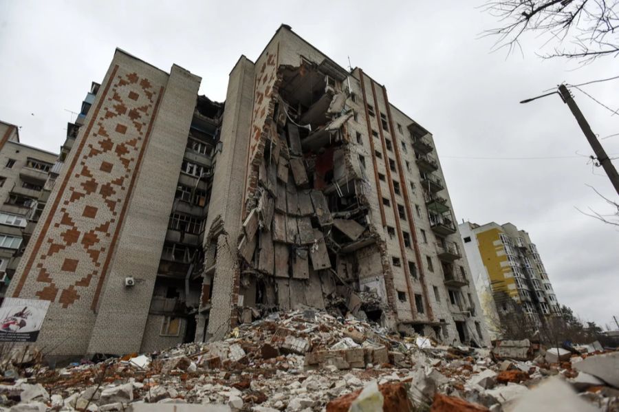 Auch andere Dörfer wurden im Ukraine-Krieg zerstört. So auch das Dorf Lyman.