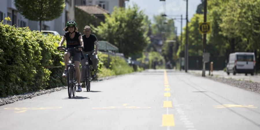 Velofahrer zwischen Luzern und Kriens