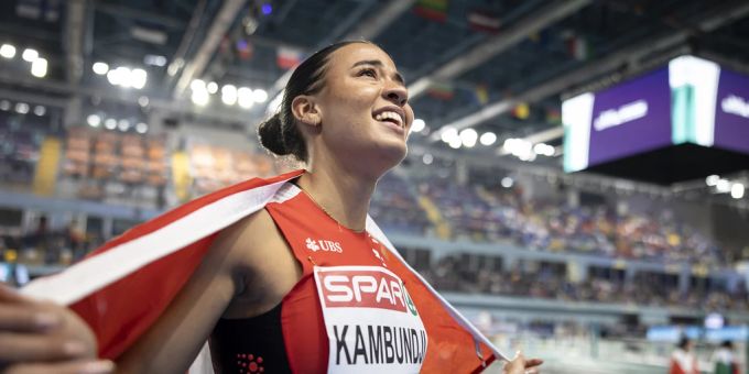 Ditaji Kambundji holte in 100 Meter Hürden Gold für die Schweiz. u23 leichtathletik em