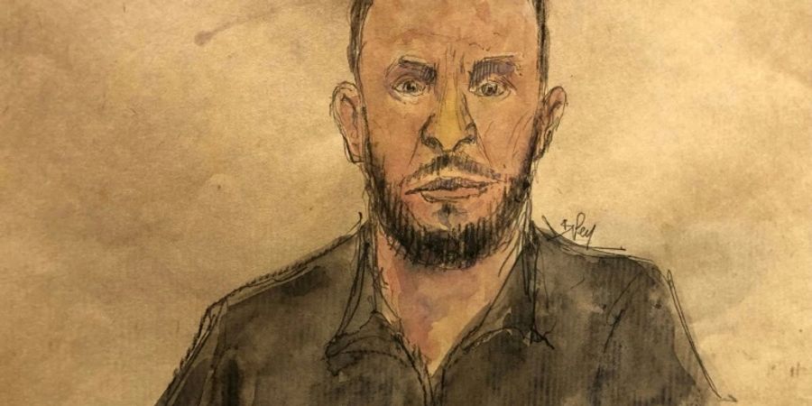 Salah Abdeslam in einer Pariser Gerichtszeichnung