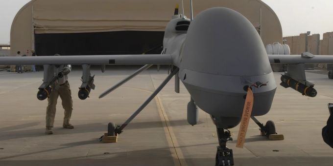Mit einer solchen Drohne wurde Al-Kaida-Chef Al-Sawahiri getötet. (Jason Sweeney/U.S. Army via AP) Al-Kaida Afghanistan