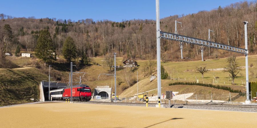 Das Südportal des Hauensteintunnels der SBB. Die Interregios zwischen Zürich und Basel verkehren über die Bözbergstrecke.
