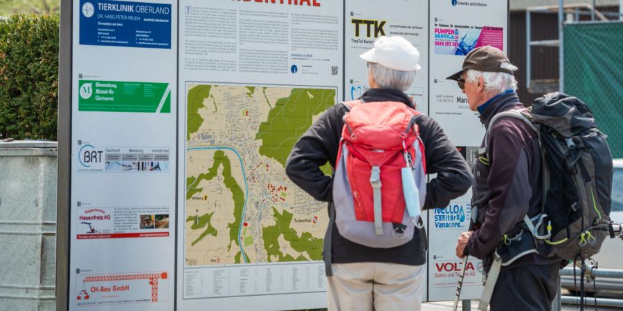 Die Infotafel in der Gemeinde Turbenthal.