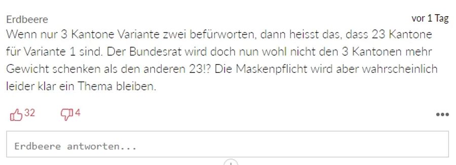 Für einen anderen Leser ist klar: Der Bundesrat sollte sich für Variante 1 aussprechen.
