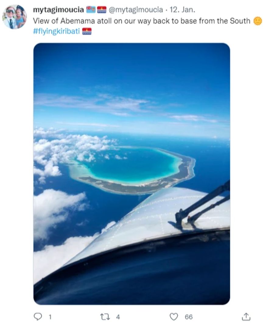 Der Flieger brachte das Coronavirus auf die Insel Kiribati.