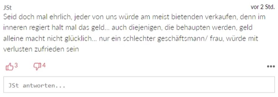 «JSt» glaubt, jeder hätte den Anteil an den Meistbietenden verkauft.