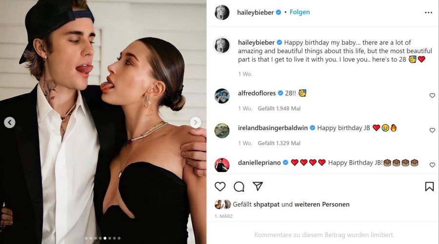 Justin Bieber und Hailey Bieber haben im September 2018 geheiratet.