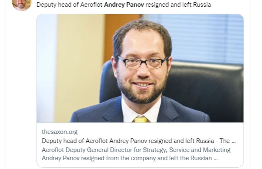 Andrey Panov war der stellvertretende Chef der Fluglinie Aeroflot. Auch er floh. «Wir haben Russland verlassen. Ich habe Aeroflot verlassen. Das alte Leben ist vorbei», so Panov.