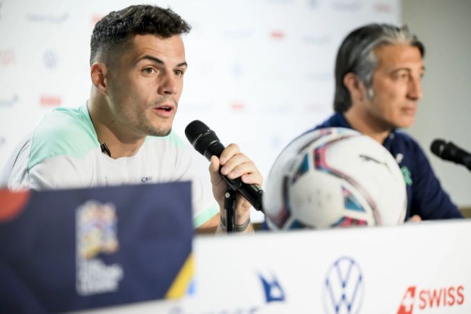 Granit Xhaka und Murat Yakin schauen dem Portugal-Spiel der Schweizer Nati optimistisch entgegen. schweizer nati
