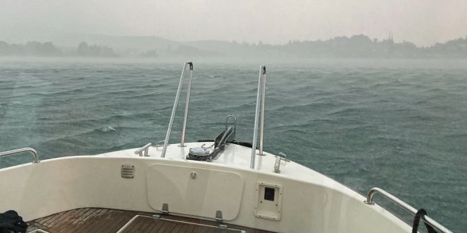 Blick aus dem Polizieboot